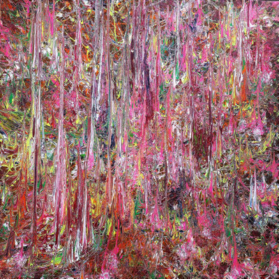 NEON FORREST, 100x100 cm, Acryl auf Leinen, Preis € 500,-