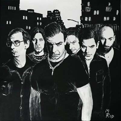 (noch nicht fertiggestellt) - RAMMSTEIN Nr.1; 60x60 cm; Gesso auf Leinen mit Schlussfirnis matt; Preis € 450,-