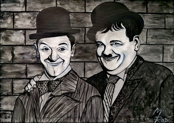 DICK & DOOF Nr.1; 50x70 cm; Gesso auf Leinen (NICHT ERHÄLTLICH) 
