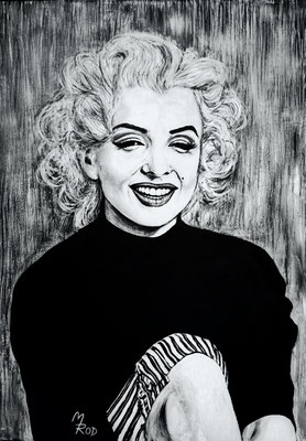 MARILYN MONROE Nr.8; 70x50 cm; Gesso auf Leinen mit Schlussfirnis seidenmatt; Preis € 300,-