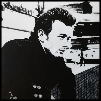 JAMES DEAN Nr.1; 60x60 cm; Gesso auf Leinen (NICHT ERHÄLTLICH) 