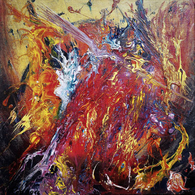 KERBEROS; 40x40 cm; Acryl auf Leinen; Preis € 250,-