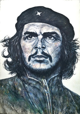 CHE GUEVARA Nr.1; 70x50 cm; Gesso/Acryl auf Leinen (NICHT ERHÄLTLICH) 
