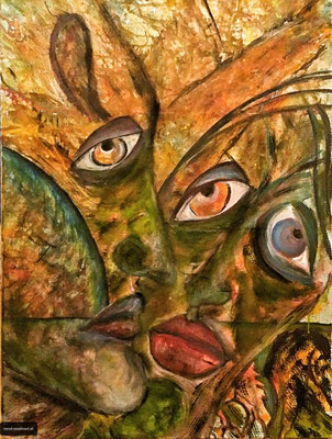FACES Nr.2; 70x50 cm; Acryl auf Leinen mit Schlussfirnis matt; Preis € 350,-