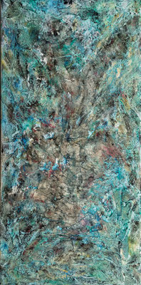  AMORPHOUS VII; 30x60 cm; Mixed Media auf Leinen; Preis € 200,-