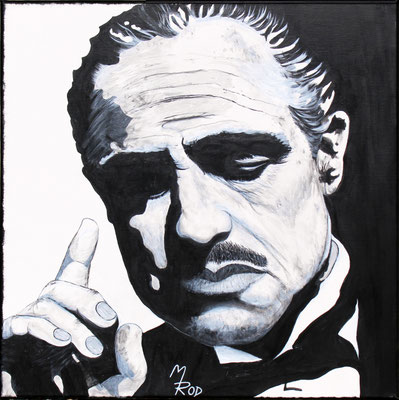 MARLON BRANDO Nr.1; 60x60 cm; Gesso auf Leinen (NICHT ERHÄLTLICH) 