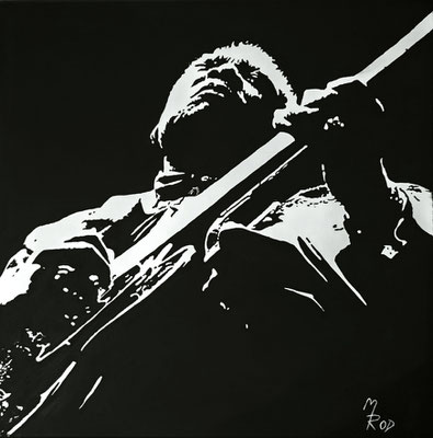 B.B. KING Nr.1; 60x60 cm; Gesso auf Leinen mit Schlussfirnis matt; Preis € 400,-