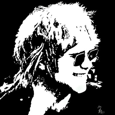 ELTON JOHN Nr.2; 60x60 cm; Gesso auf Leinen mit Schlussfirnis matt; Preis € 300,-