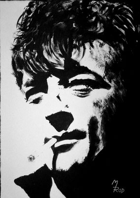 ROBERT MITCHUM Nr.1; 70x50 cm; Gesso auf Leinen mit Schlussfirnis matt; Preis € 300,-