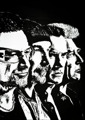 U2 Nr.2; 70x50 cm; Gesso auf Leinen mit Schlussfirnis matt; Preis € 300,-