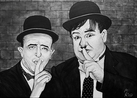 DICK & DOOF Nr.5; 50x70 cm; Gesso auf Leinen mit Schlussfirnis matt; Preis € 450,-