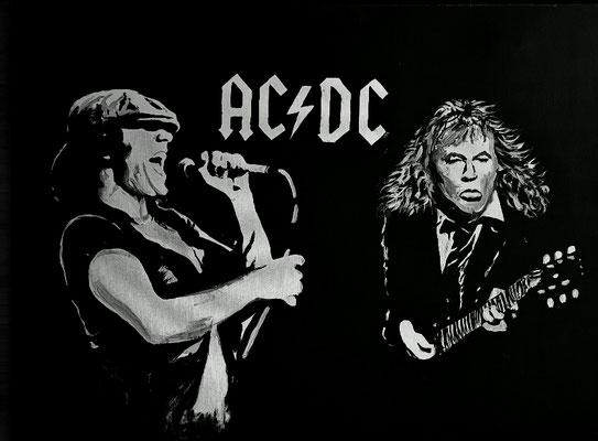 (noch nicht fertiggestellt) - ACDC Nr.1; 60x80 cm; Gesso auf Leinen mit Schlussfirnis matt; Preis € 500,-