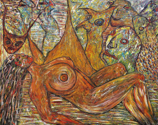 COMING OUT; 80x100 cm; Acryl auf Leinen; Preis € 500,-