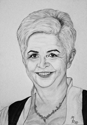 MAMA PIERER; 70x50 cm; Gesso auf Leinen (NICHT ERHÄLTLICH) 