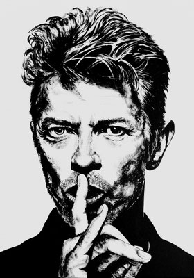 DAVID BOWIE Nr.2; 70x50 cm; Gesso auf Leinen (NICHT ERHÄLTLICH) 
