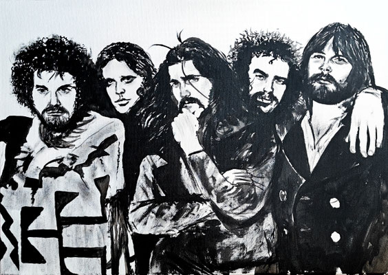 THE EAGLES Nr.1; 50x70 cm; Gesso auf Leinen mit Schlussfirnis matt; Preis € 300,-