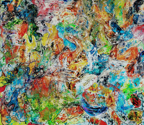 AQUINOX; 100x120 cm; Mixed Media auf Leinen mit Schlussfirnis seidenmatt; Preis € 700,-