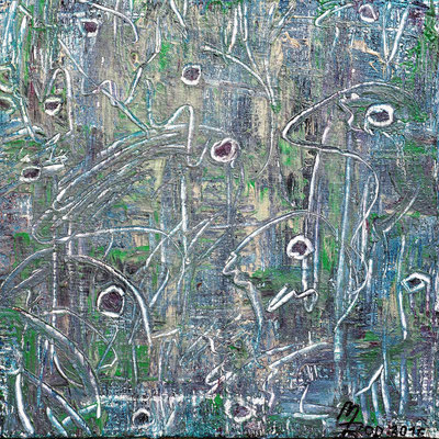 AMOEBA; 40x40 cm; Acryl auf Leinen; Preis € 250,-