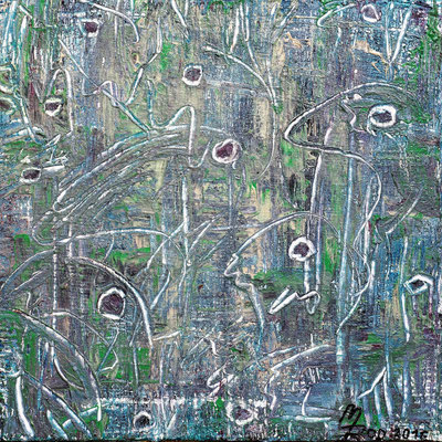 AMOEBA; 40x40 cm; Acryl auf Leinen; Preis € 200,-