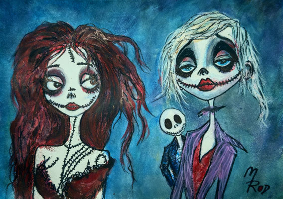 ROMEO & JULIA Nr.13, 21x30 cm, Acryl auf Aquarellpapier hinter Plexiglas inklusive Rahmen, Preis € 120,-