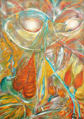 MASCERADE, 70x50 cm, Acryl auf Leinen, Preis € 300,-