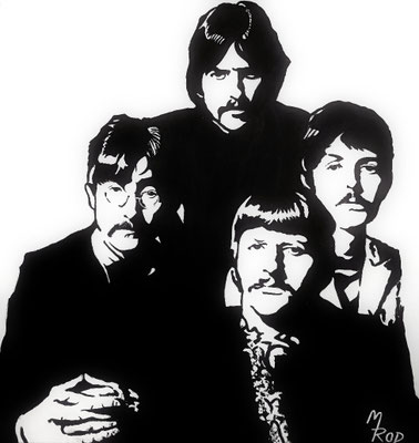 THE BEATLES Nr.2; 60x60 cm; Gesso auf Leinen (NICHT ERHÄLTLICH) 
