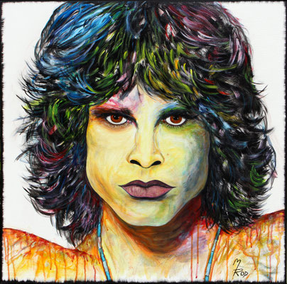 JIM MORRISON; 80x80 cm; Acryl auf Leinen mit Schlussfirnis seidenmatt; Preis € 450,-