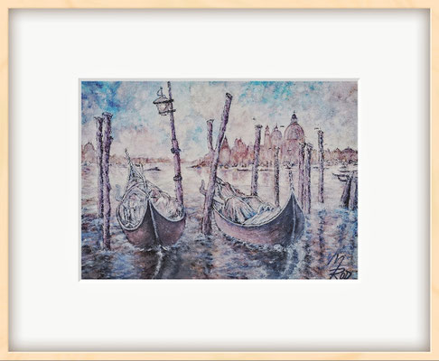 VENEDIG Nr.3; 41,5x51,5 cm; Aquarell mit Passepartout und Rahmen (Original nicht mehr erhältlich) 
