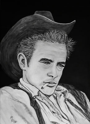 JAMES DEAN Nr.2; 70x50 cm; Gesso auf Leinen (NICHT ERHÄLTLICH) 
