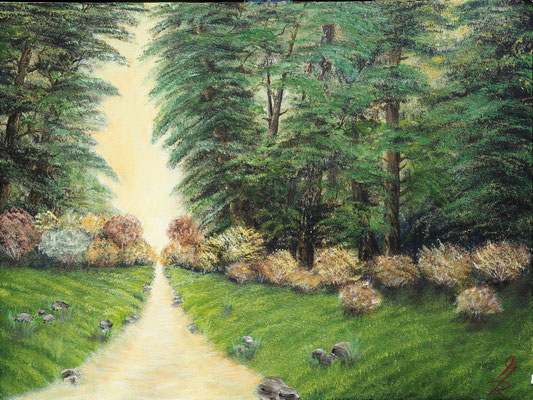 FOREST RIVER; 42x56 cm; Öl auf Malplatte mit Schlussfirnis seidenmatt; Preis € 250,- 