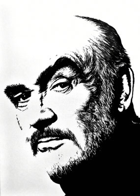 SEAN CONNERY Nr.3; 70x50 cm; Gesso auf Leinen (NICHT ERHÄLTLICH) 