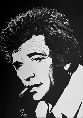 PETER FALK Nr.1 ("Columbo"); 70x50 cm; Gesso auf Leinen (NICHT ERHÄLTLICH) 