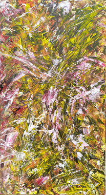  GRASS FLYER; 80x40 cm; Acryl auf Leinen; Preis € 300,-