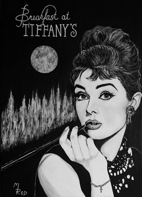 AUDREY HEPBURN Nr.3 ; 70x50 cm; Gesso auf Leinen (NICHT ERHÄLTLICH) 