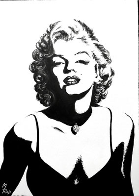 (noch nicht fertiggestellt) - MARILYN MONROE Nr.6; 70x50 cm; Gesso auf Leinen mit Schlussfirnis matt; Preis € 400,-