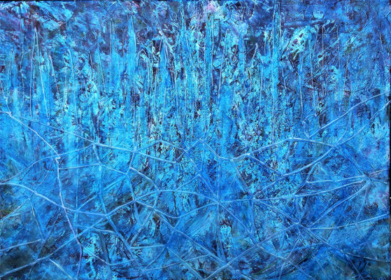 ICE CRYSTALLINE; 50x70 cm; Mixed Media auf Leinen; Preis € 350,-