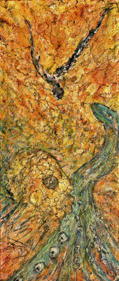 AMORPHOUS II; 58x25 cm; Mixed Media auf Leinen; Preis € 200,-