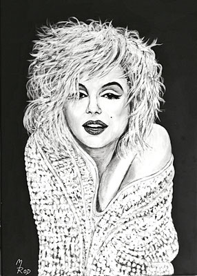 MARILYN MONROE Nr.5; 70x50 cm; Gesso auf Leinen (NICHT ERHÄLTLICH) 
