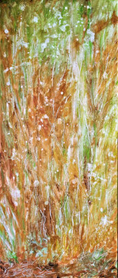 BRAND WOOD; 58x25 cm; Acryl auf Leinen; Preis € 200,- 