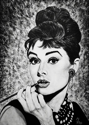 AUDREY HEPBURN Nr.2 ; 70x50 cm; Ghesso auf Leinen (Original nicht mehr erhältlich)