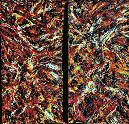 FOOTBALL, 2 Bilder je 60x30 cm, Acryl auf Leinen (NICHT ERHÄLTLICH) 