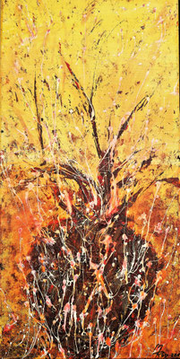 BUG VASE; 80x40 cm; Acryl auf Leinen; Preis € 300,-