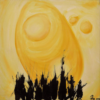 PLASMA WARRIORS; 60x60 cm; Acryl auf Leinen mit Schlussfirnis seidenmatt; Preis € 400,-
