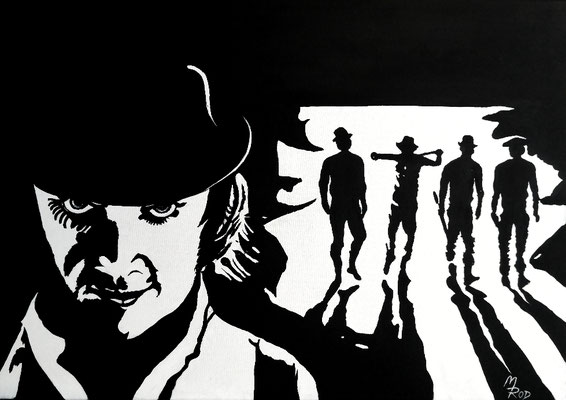 CLOCKWORK ORANGE; 50x70 cm; Gesso auf Leinen (NICHT ERHÄLTLICH) 