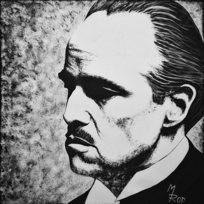 MARLON BRANDO Nr.2; 60x60 cm; Gesso auf Leinen (NICHT ERHÄLTLICH) 