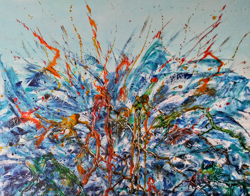 FROG POND; 60x80 cm; Acryl auf Leinen (Original nicht mehr erhältlich) 