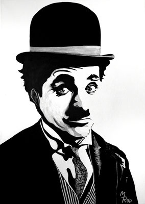 CHARLIE CHAPLIN Nr.2; 70x50 cm; Gesso auf Leinen (Original nicht mehr erhältlich)