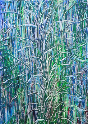 BLUE GRAIN, 70x50 cm, Acryl auf Leinen (NICHT ERHÄLTLICH)