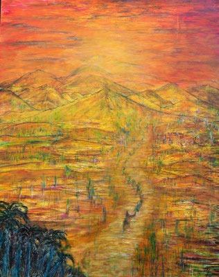 CARAVANIA; 100x80 cm; Acryl auf Leinen; Preis € 500,-