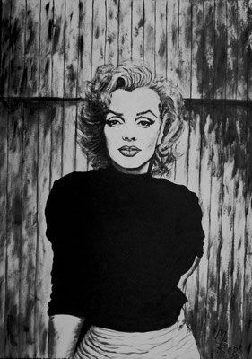 MARILYN MONROE Nr.2; 70x50 cm; Gesso auf Leinen (NICHT ERHÄLTLICH) 